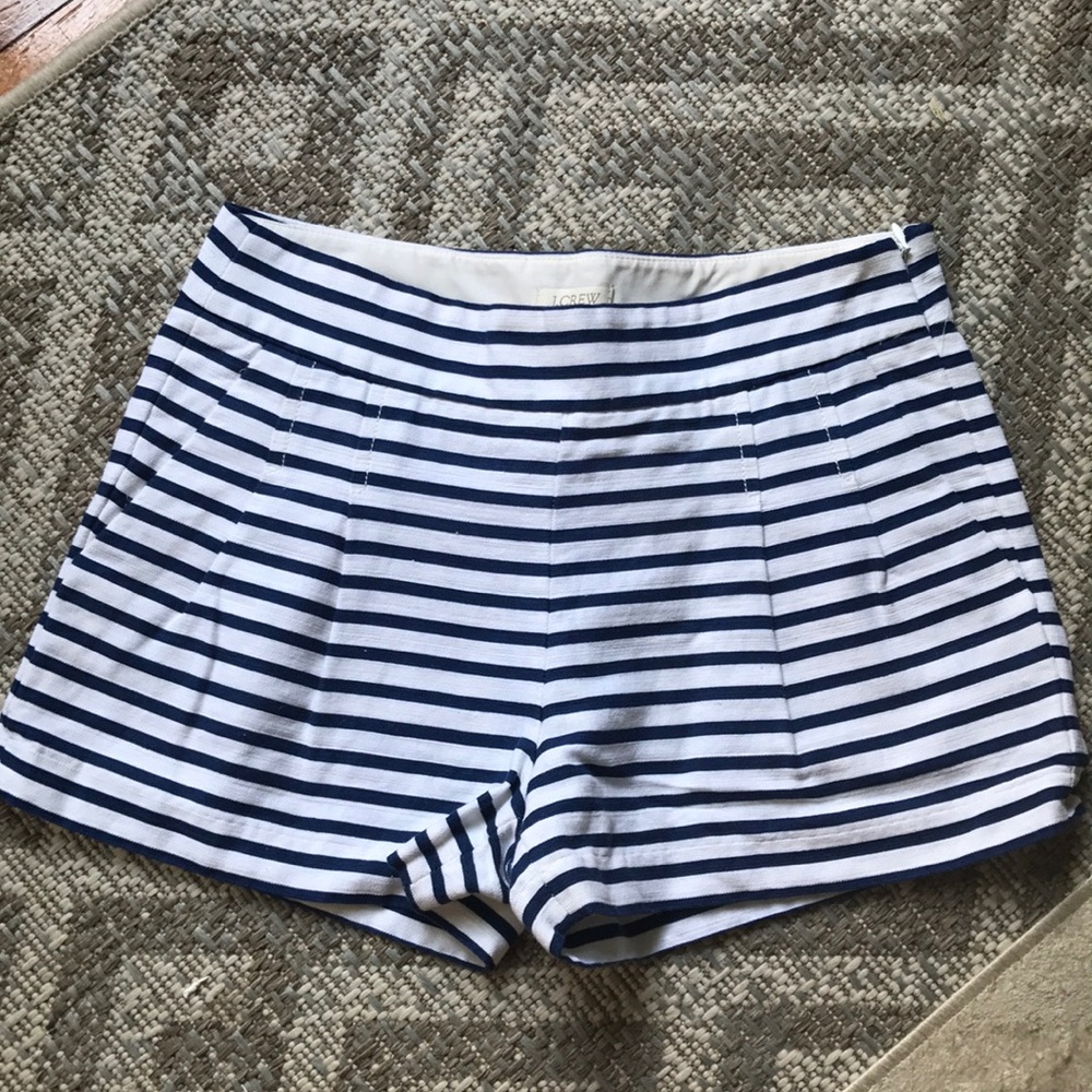 J Crew Royal blue + white striped shorts 0 XS 2
